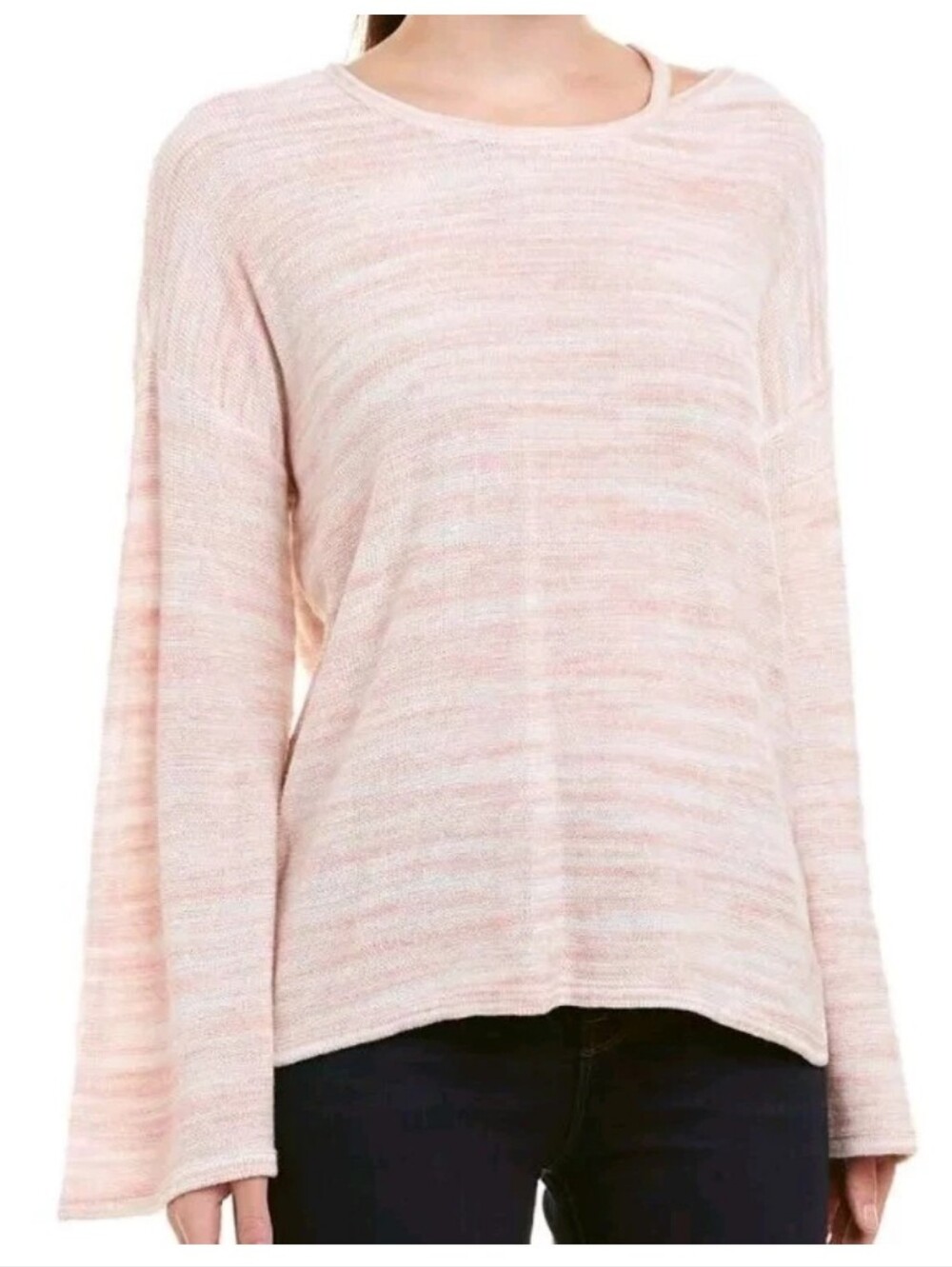 Vince Camuto Woman XL Flare Sleeve Top Rosewood Knit Coastal Cowgirl Preppy Nwt